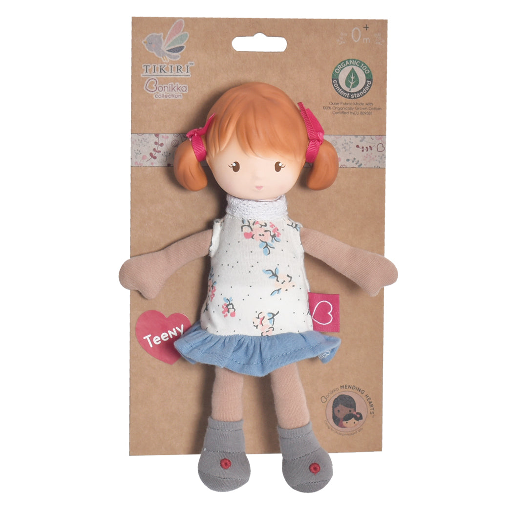 Teeny Doll Organic Rattle with Natural Rubber Head