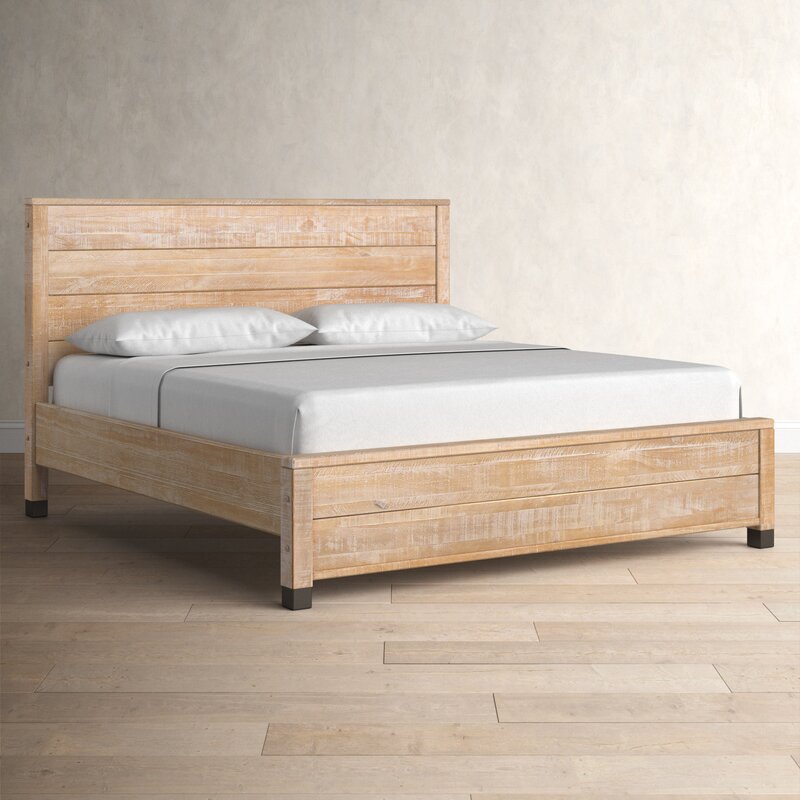 Clove Solid Wood Platform Bed Barnwood King