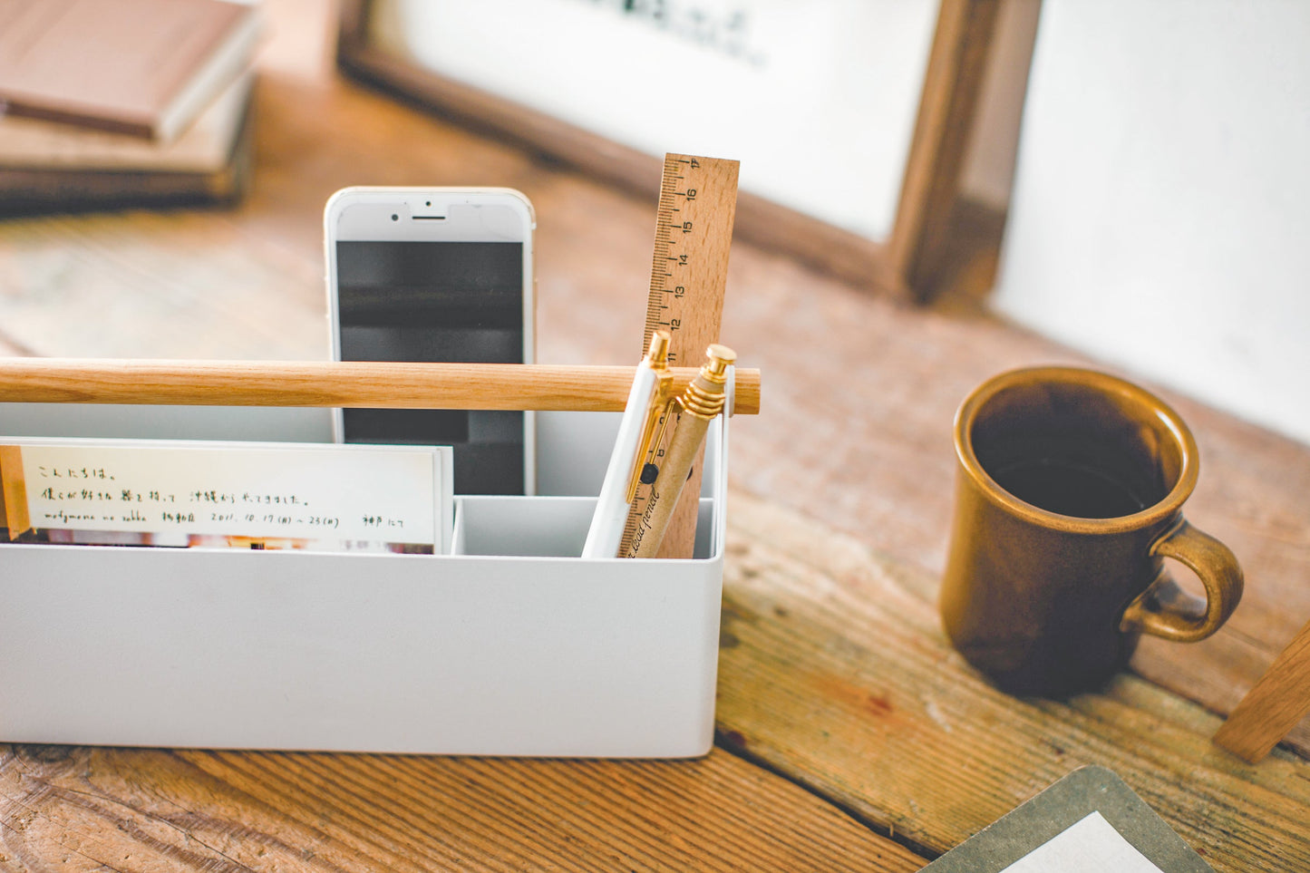 Desk Organizer - Steel + Wood