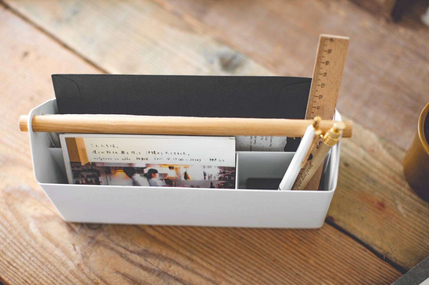 Desk Organizer - Steel + Wood