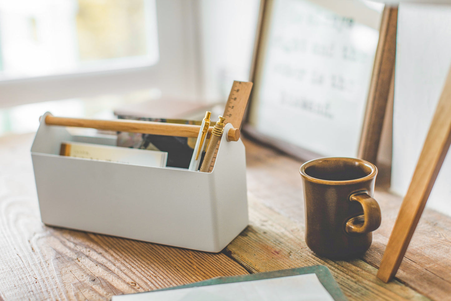 Desk Organizer - Steel + Wood