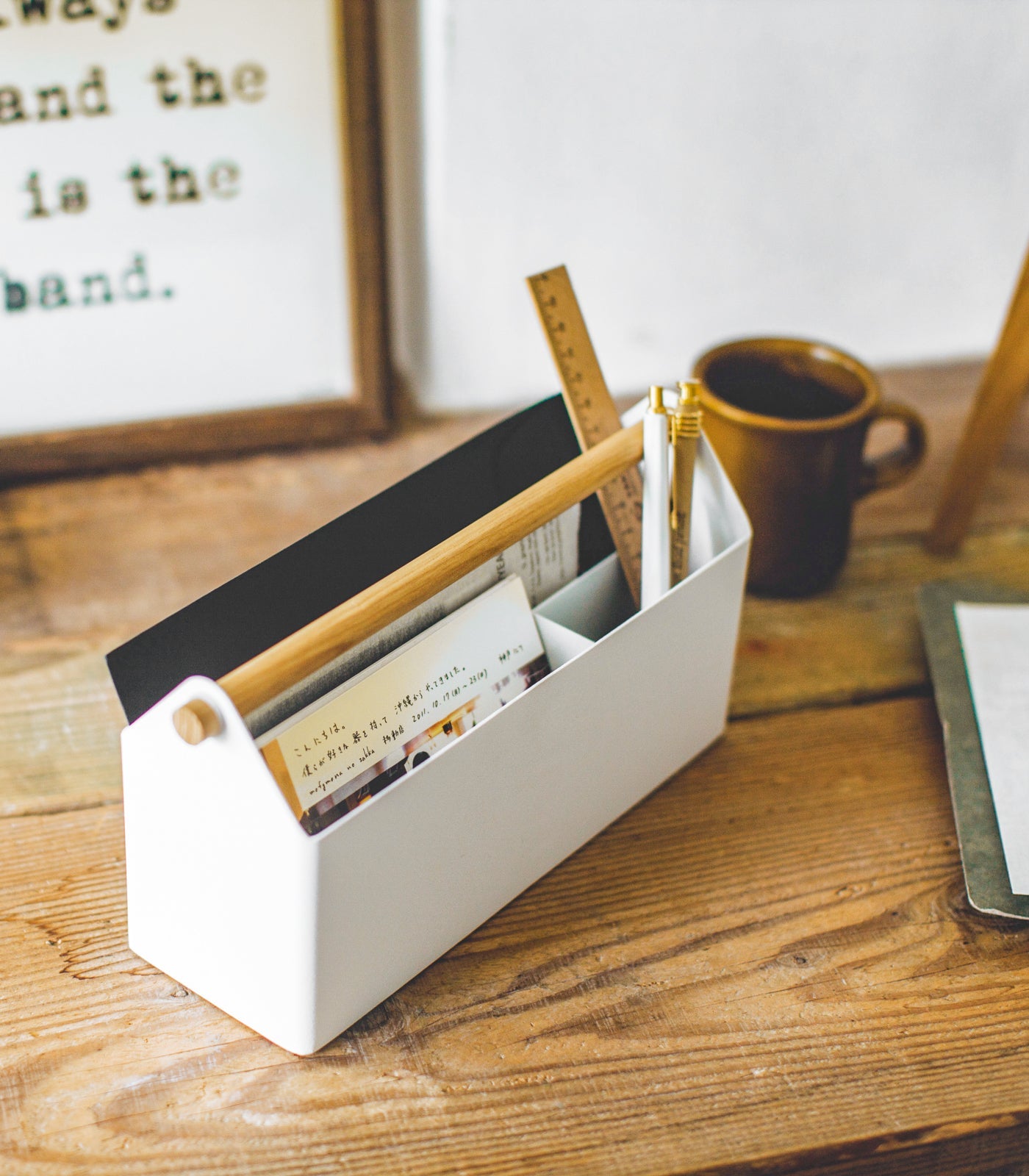 Desk Organizer - Steel + Wood