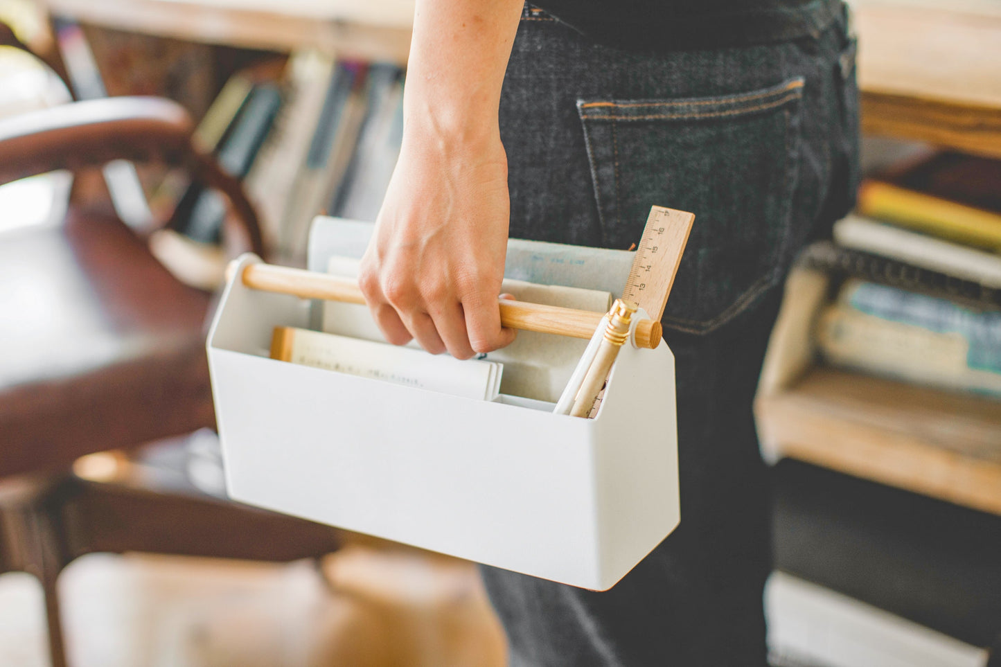 Desk Organizer - Steel + Wood