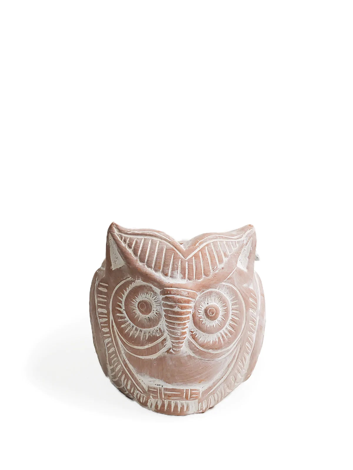 Terracotta Pot - Horned Owl