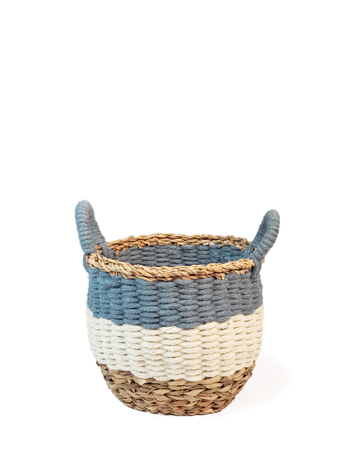 Ula Stripe Basket, Blue