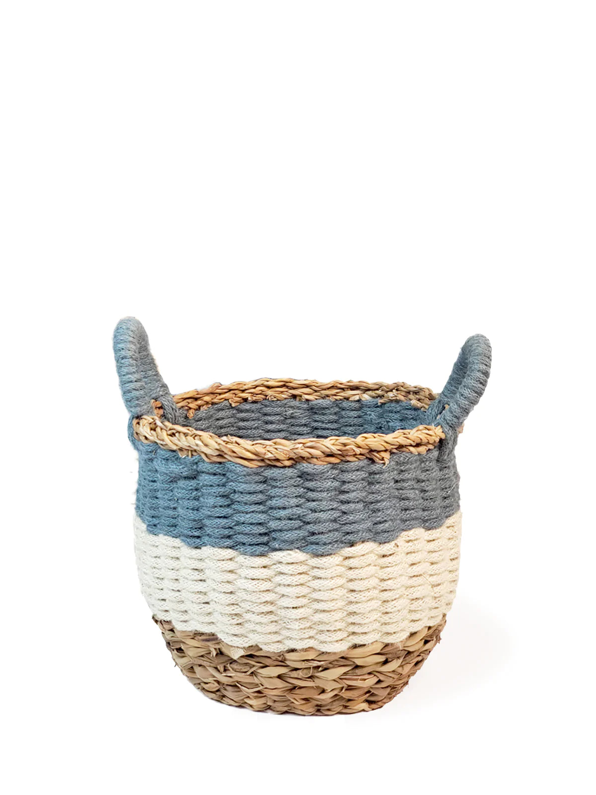 Ula Stripe Basket, Blue