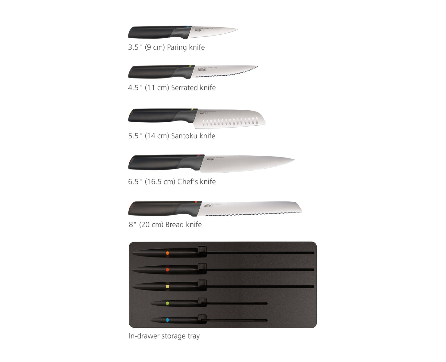 Elevate™ Store 5-piece Knife Set with In-drawer Storage Tray