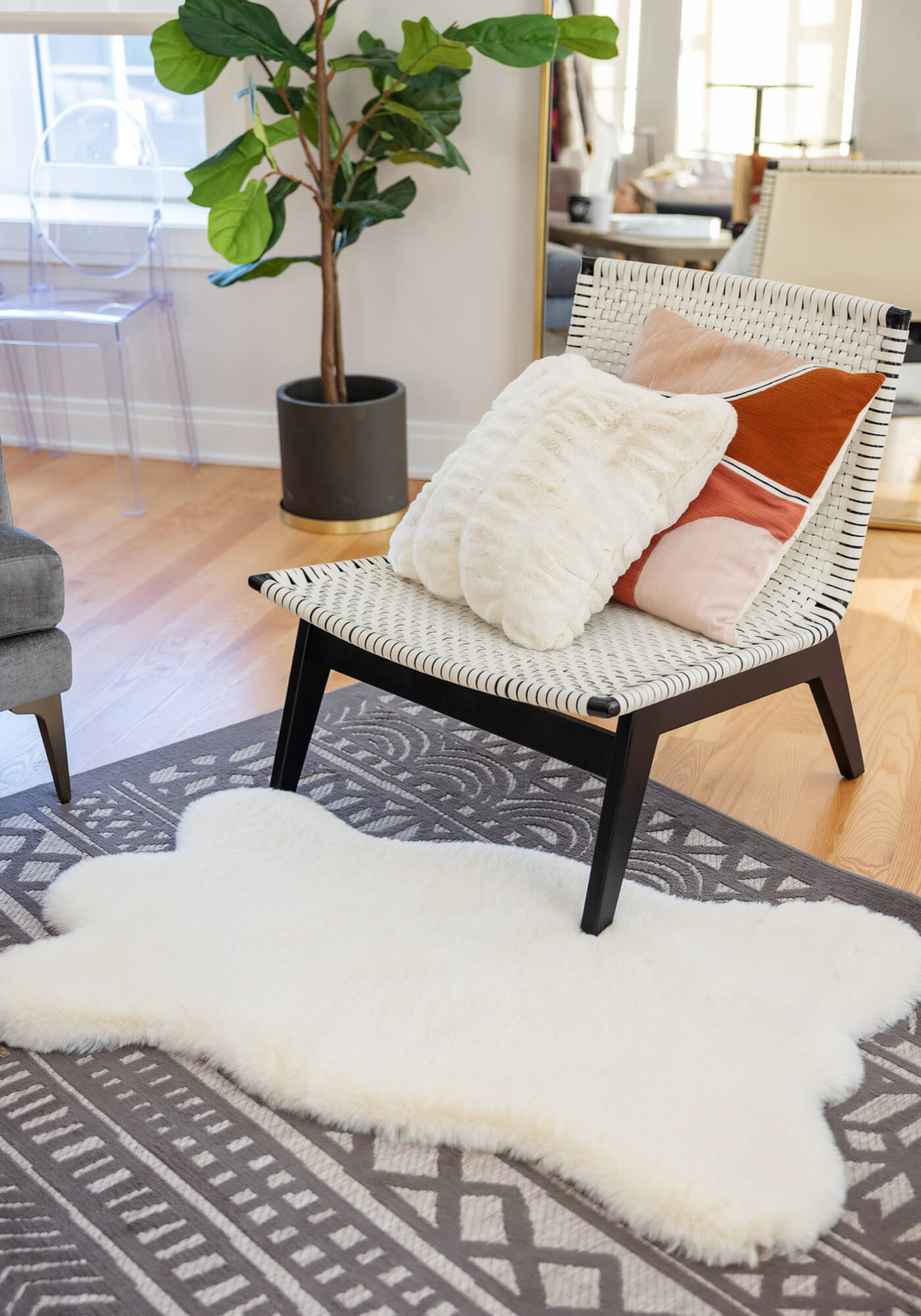 Sheepskin Chair Cover Ivory