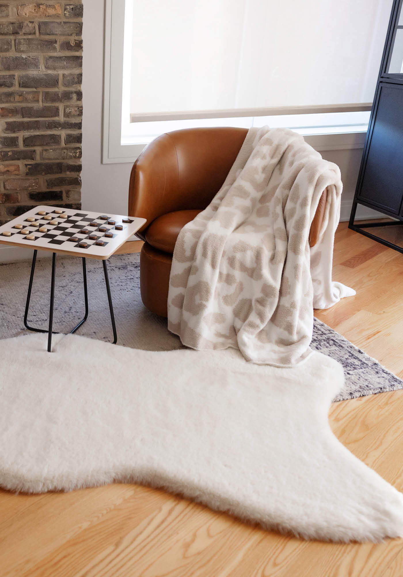 Faux Sheepskin Runner Rug Ivory