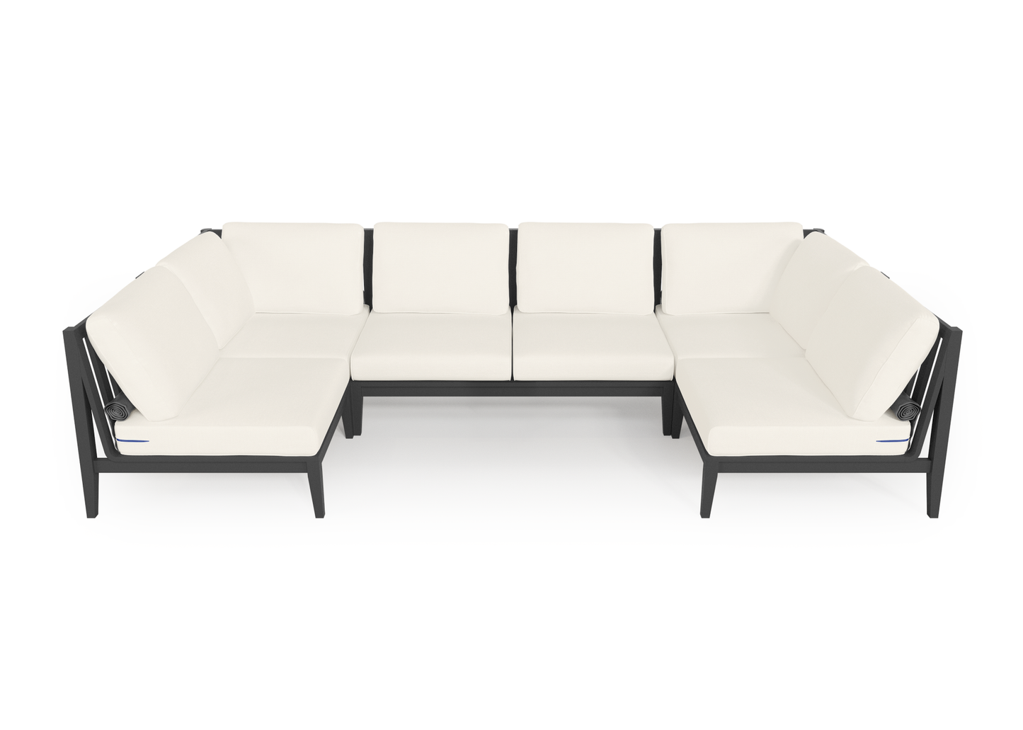 Charcoal Aluminum Outdoor U Sectional - 6 Seat