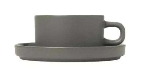 Tea Cups With Saucers - PILAR - Pewter