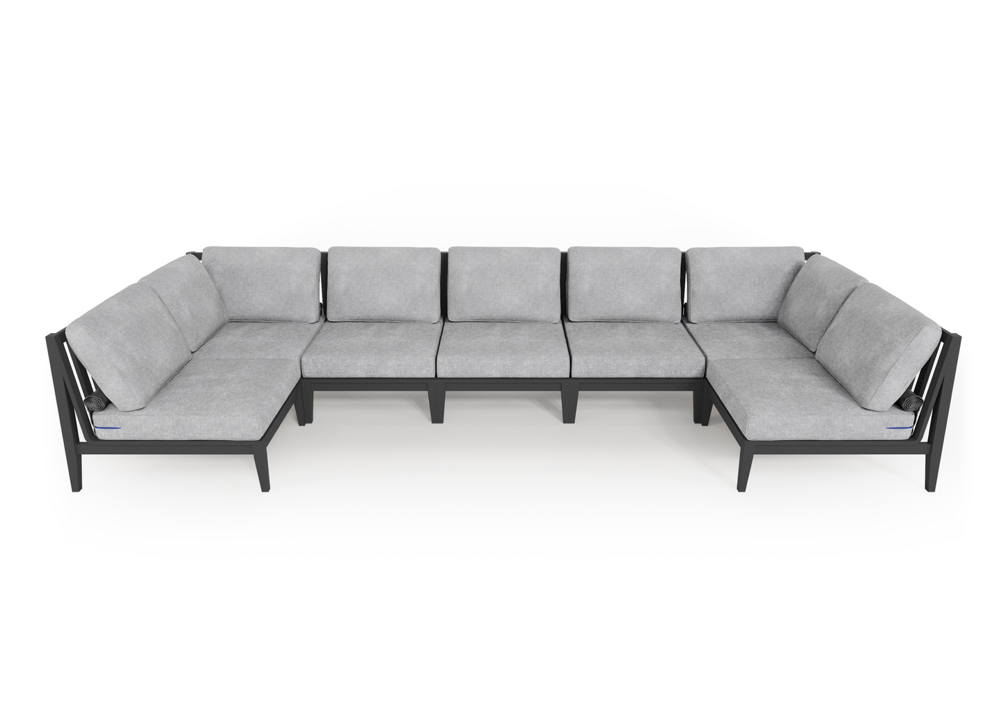 Charcoal Aluminum Outdoor U Sectional - 7 Seat