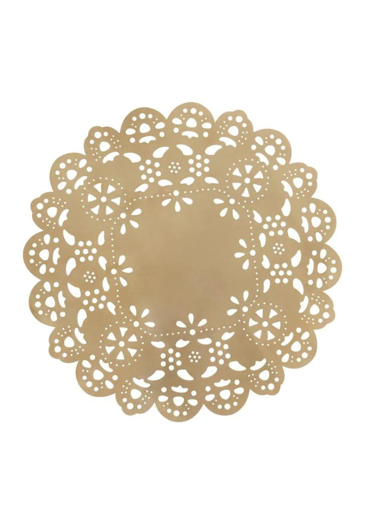 Eyelet Doily Metal Placemat Charger - Rose Gold