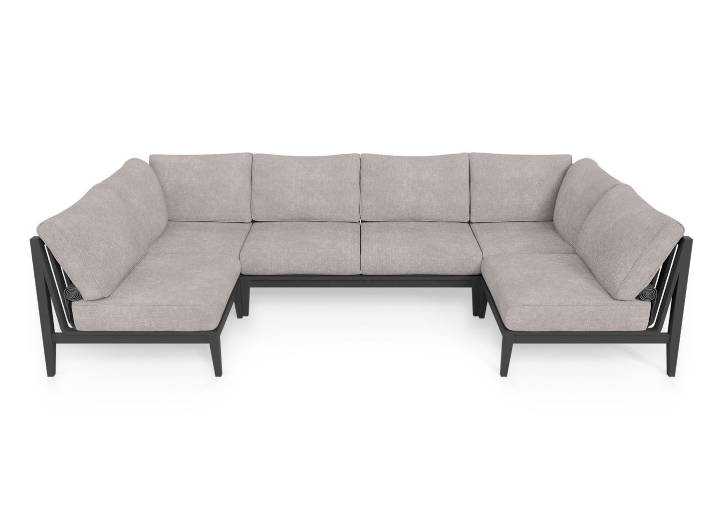 Charcoal Aluminum Outdoor U Sectional - 6 Seat