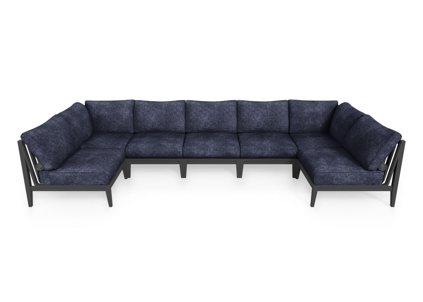 Charcoal Aluminum Outdoor U Sectional - 7 Seat