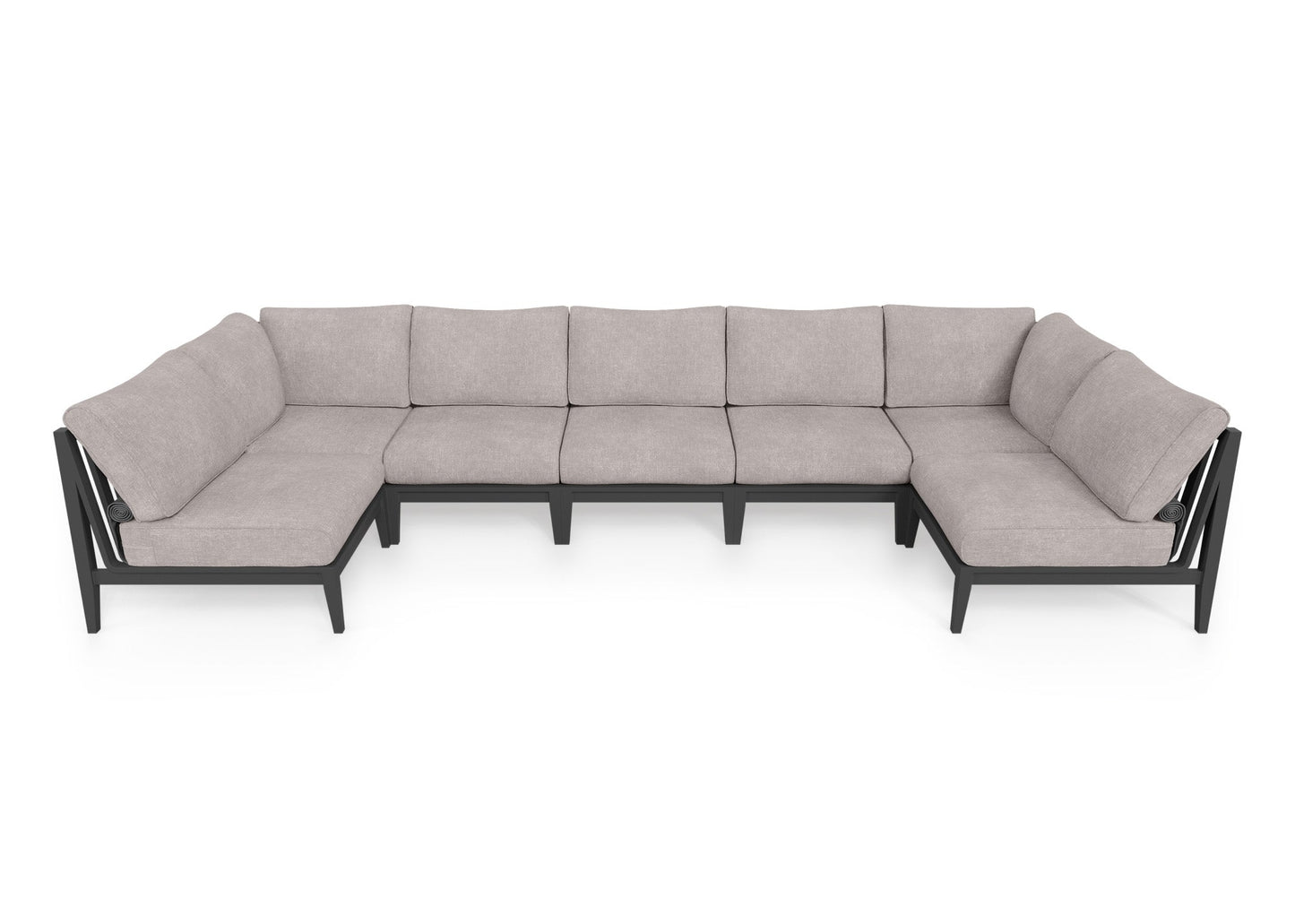 Charcoal Aluminum Outdoor U Sectional - 7 Seat