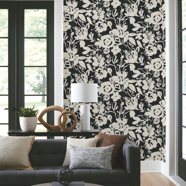 Brushstroke Floral Wallpaper