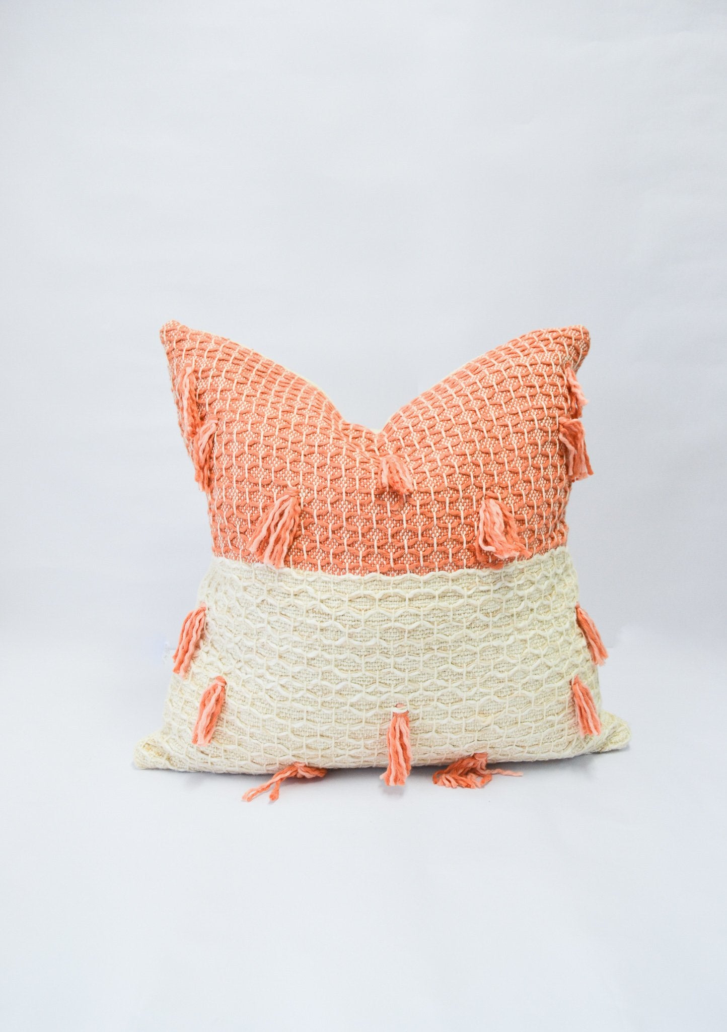 Diamond Guayaba Pink Pillow Cover with Tassels