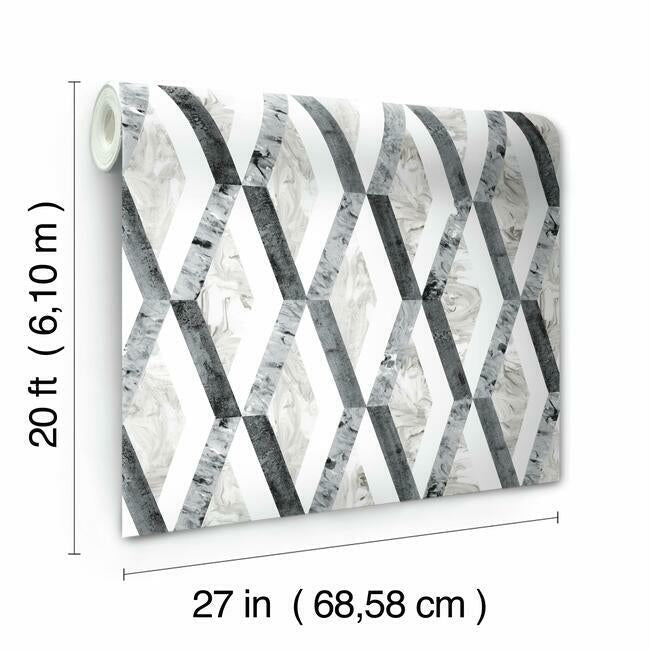 Statuary Diamond Inlay Premium Peel + Stick Wallpaper