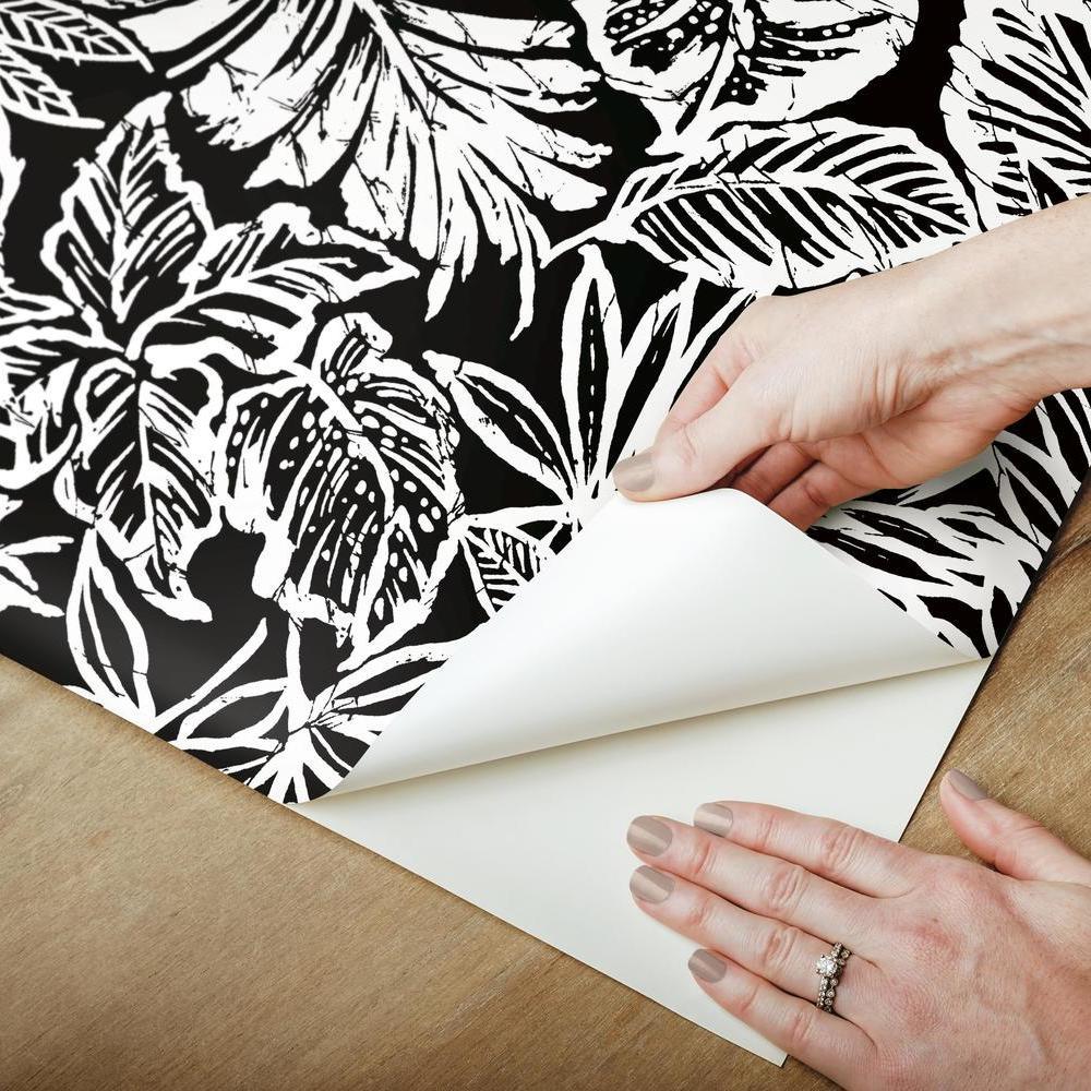 Batik Tropical Leaf Peel and Stick Wallpaper