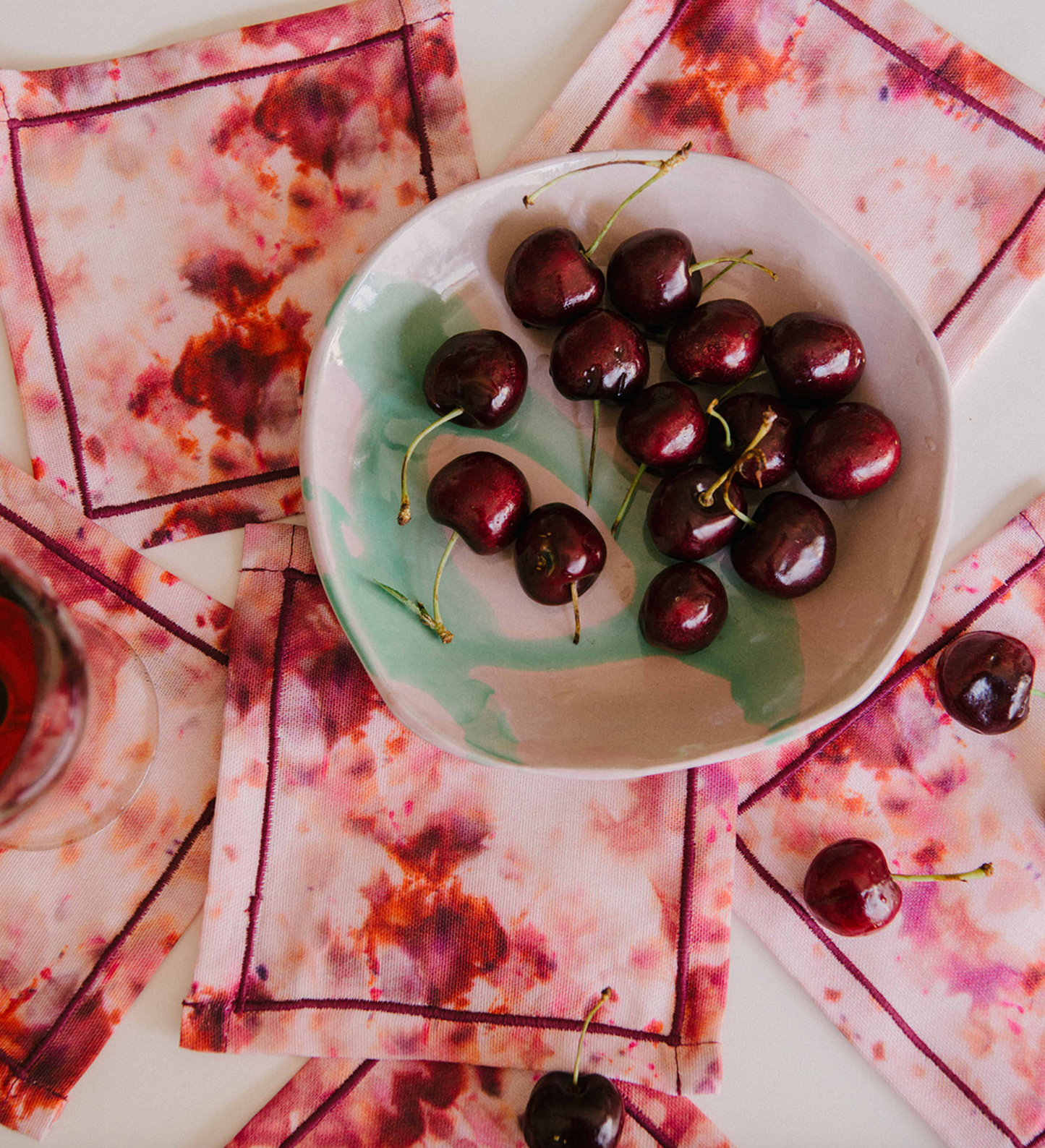 Rose Marble Cocktail Napkin