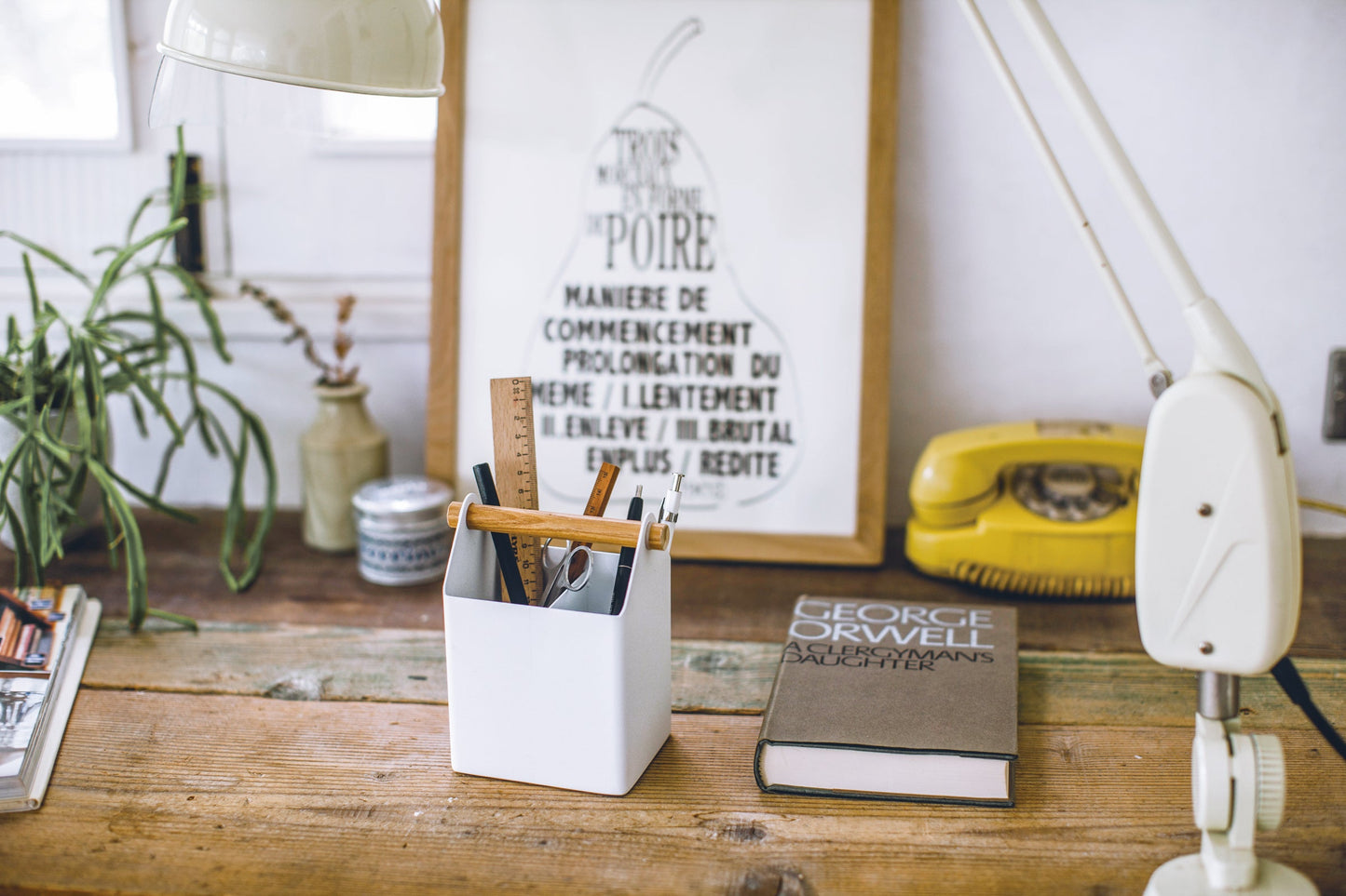 Pen Organizer - Steel + Wood