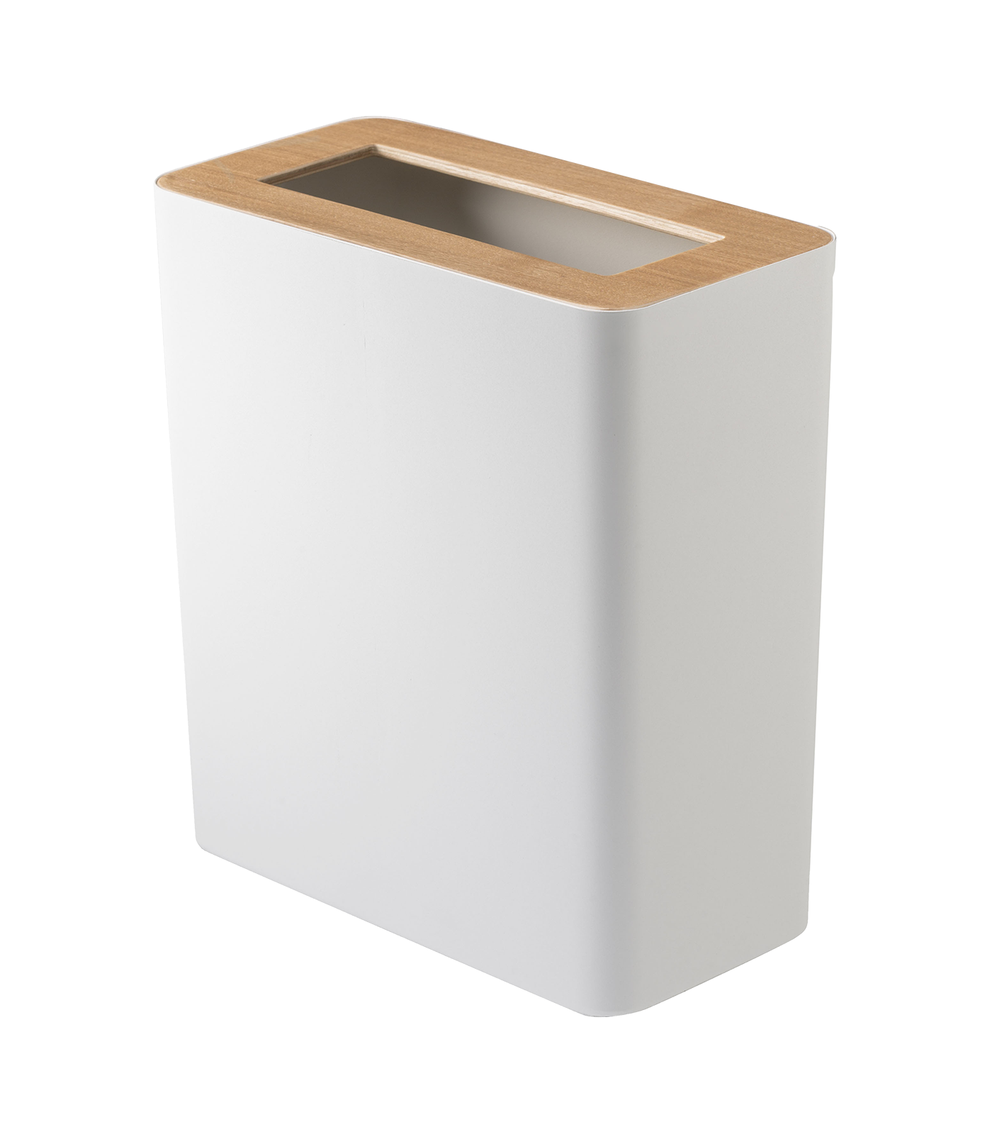 Trash Can - Steel + Wood - Rectangle