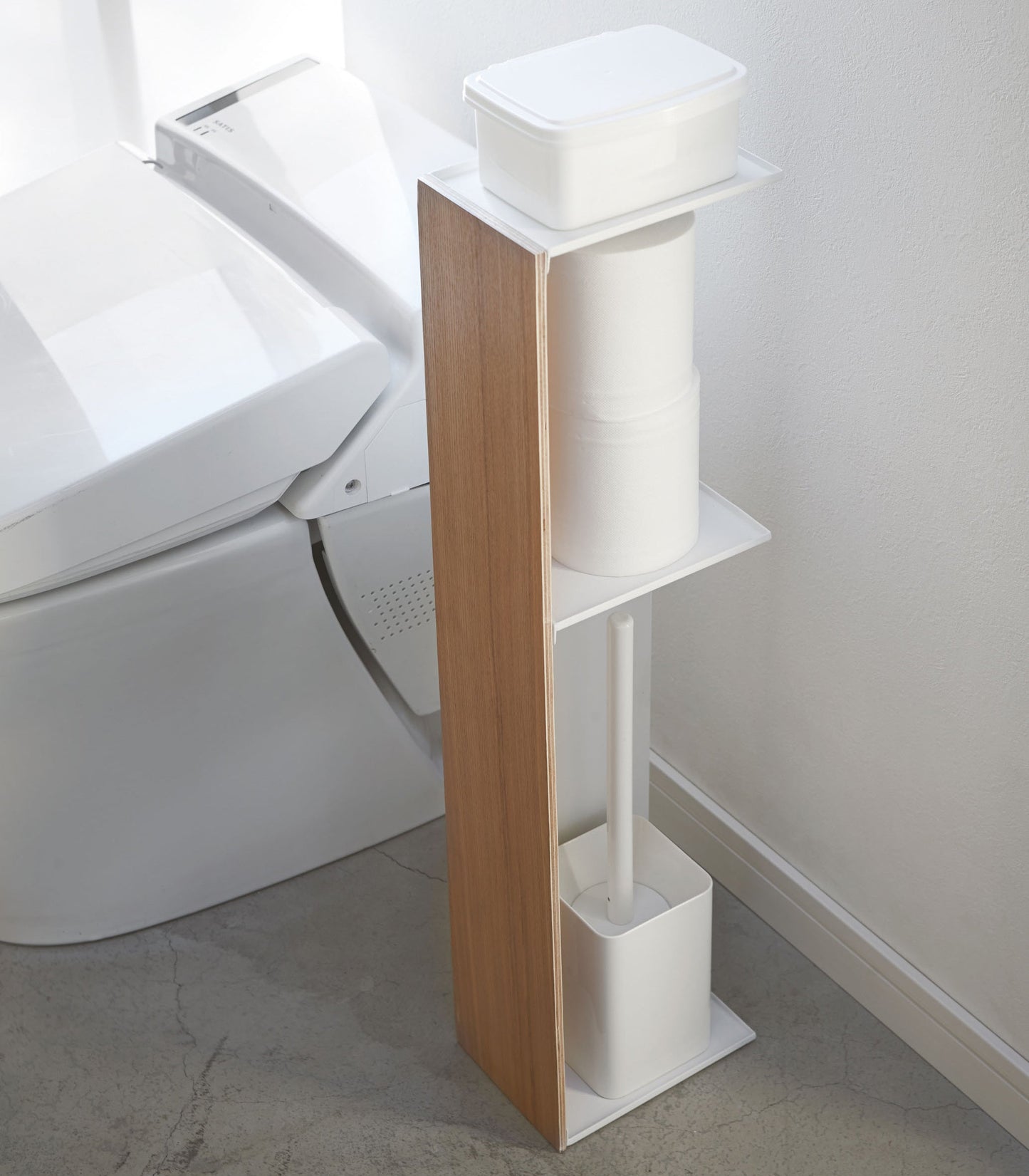 Toilet Supplies Stocker - Steel + Wood