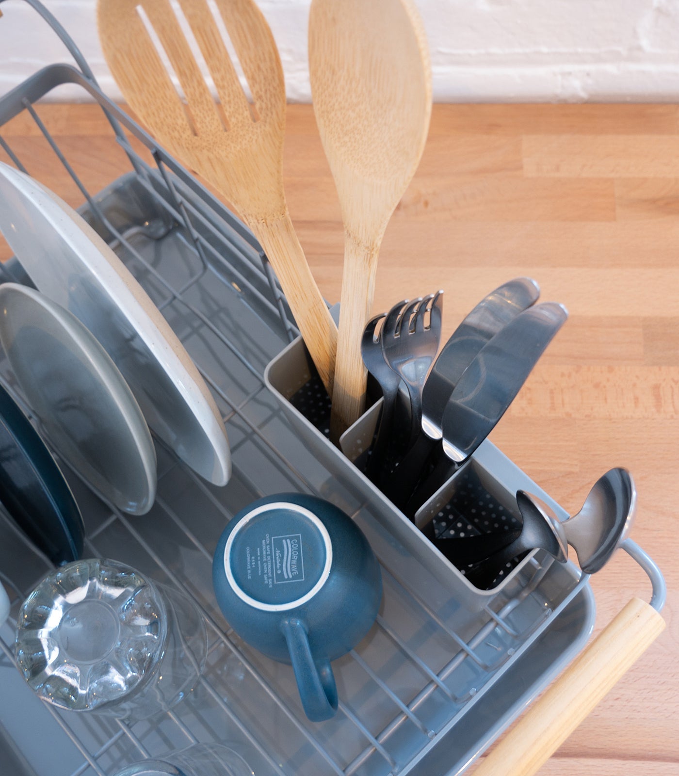 Dish Rack - Steel + Wood