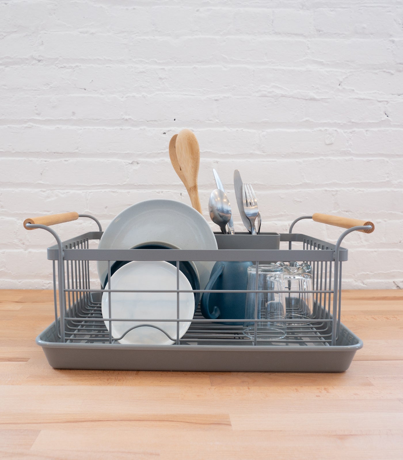 Dish Rack - Steel + Wood