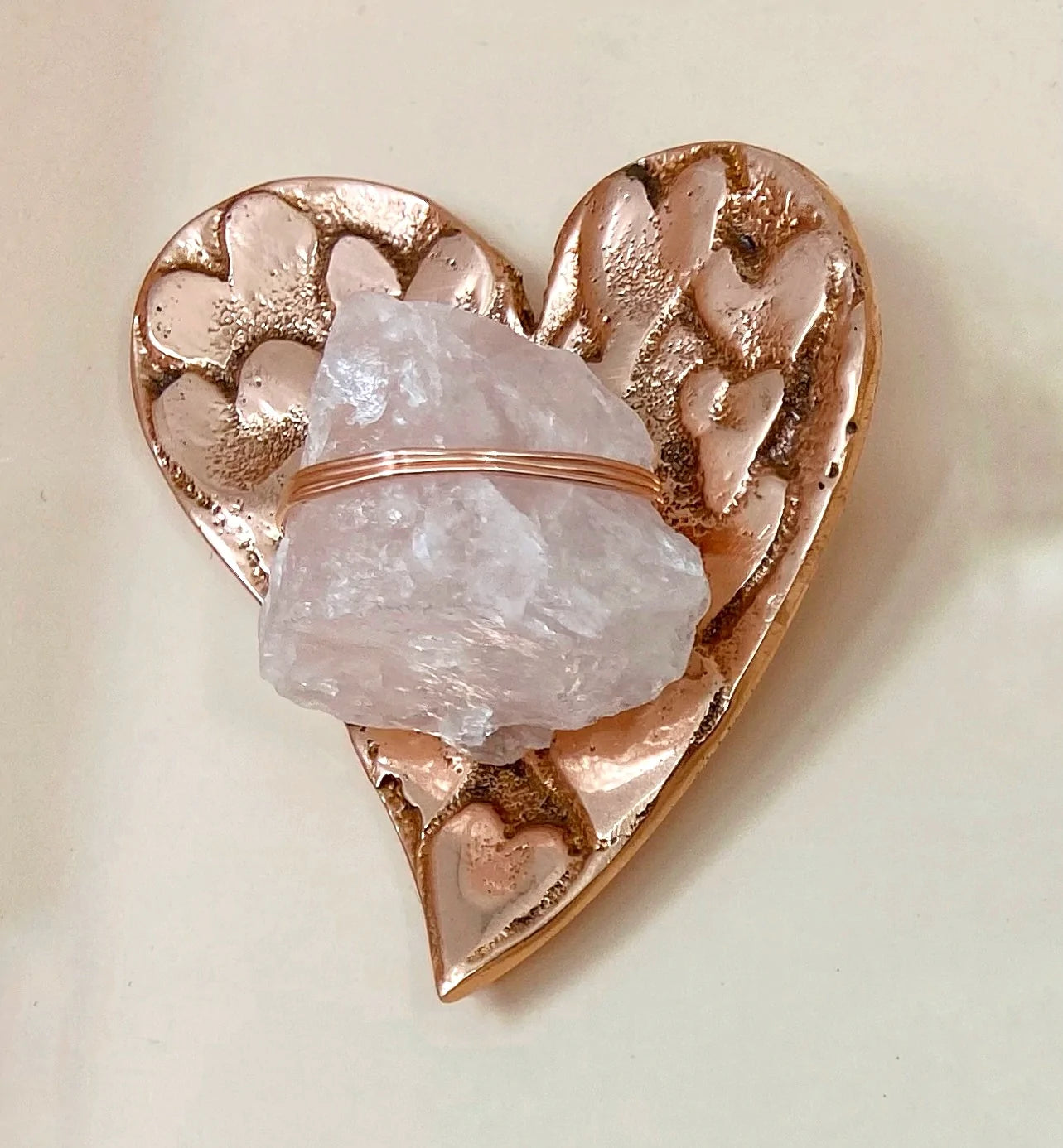 Rose Quartz Healing Crystal Heart Dish