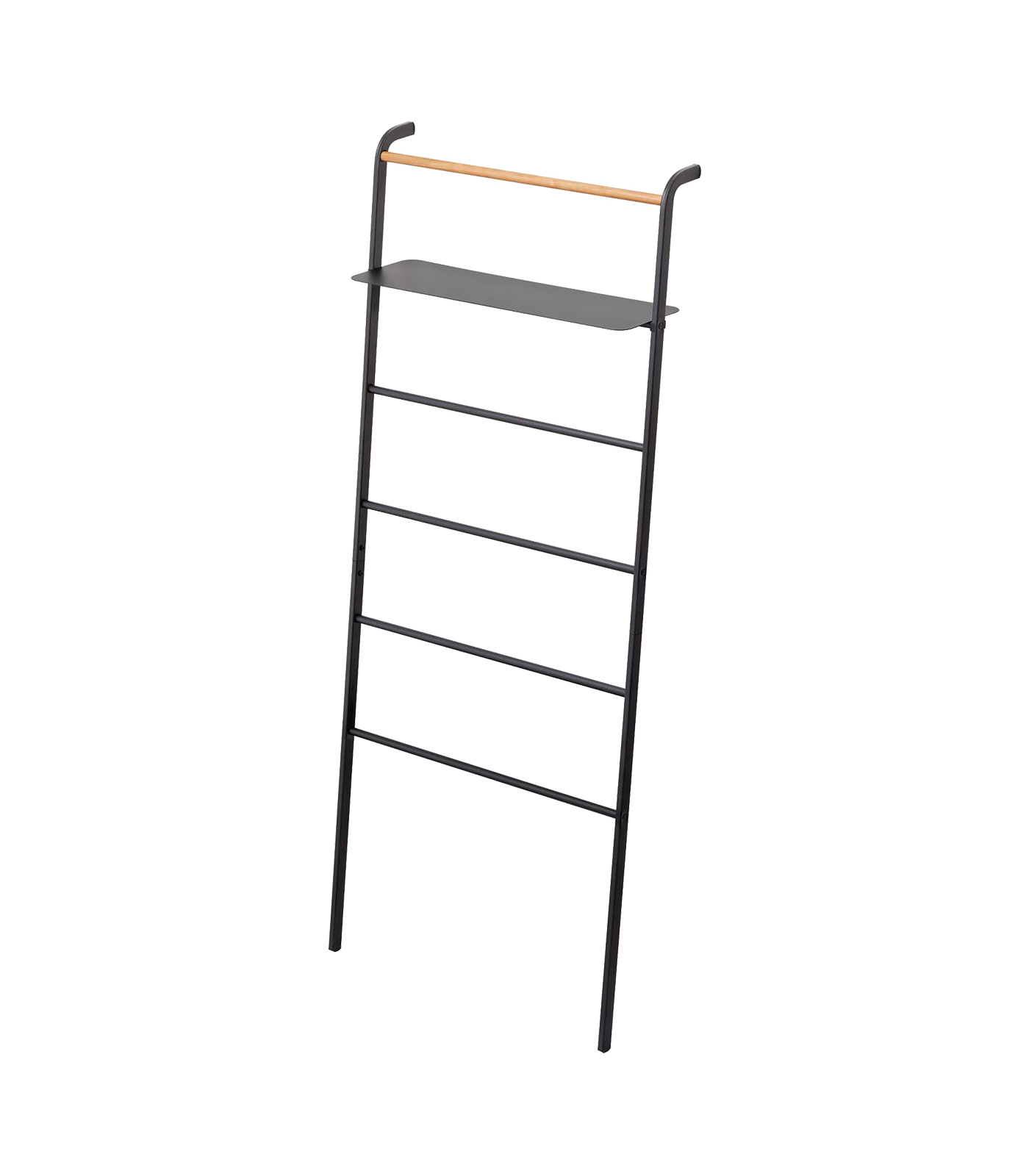 Leaning Ladder Rack with Shelf - Steel