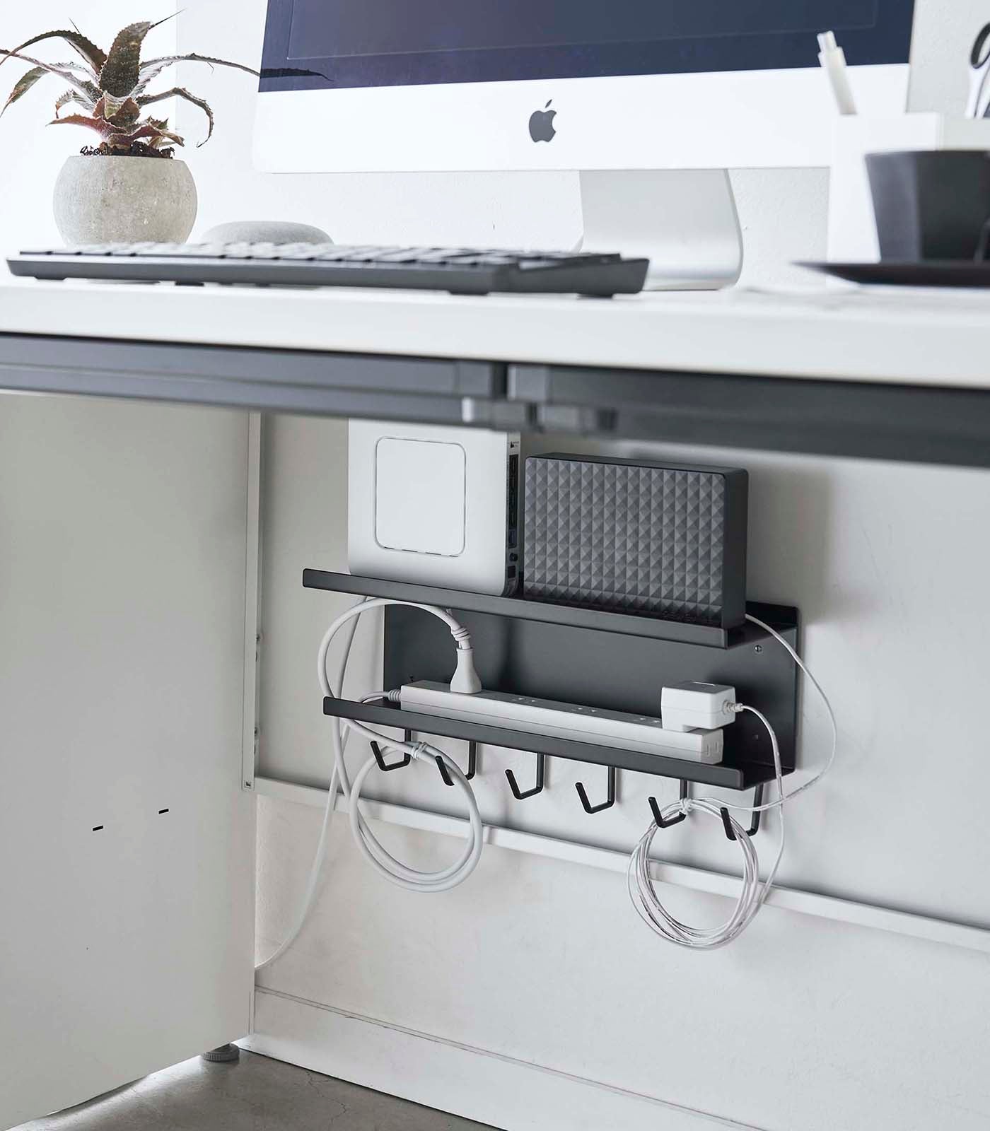 Wall-Mount Cable & Router Storage Rack - Steel