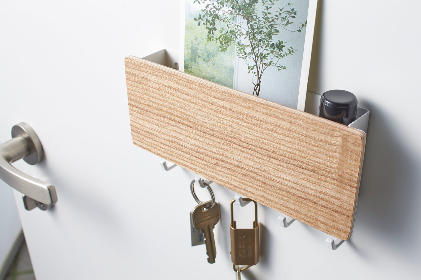 Magnetic Key Holder - Steel + Wood