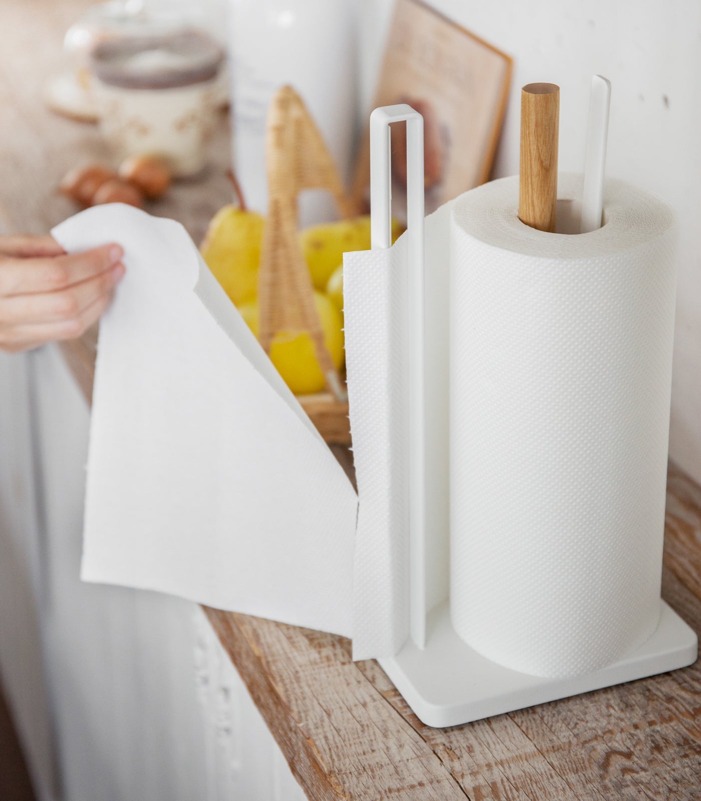 Paper Towel Holder - Steel + Wood