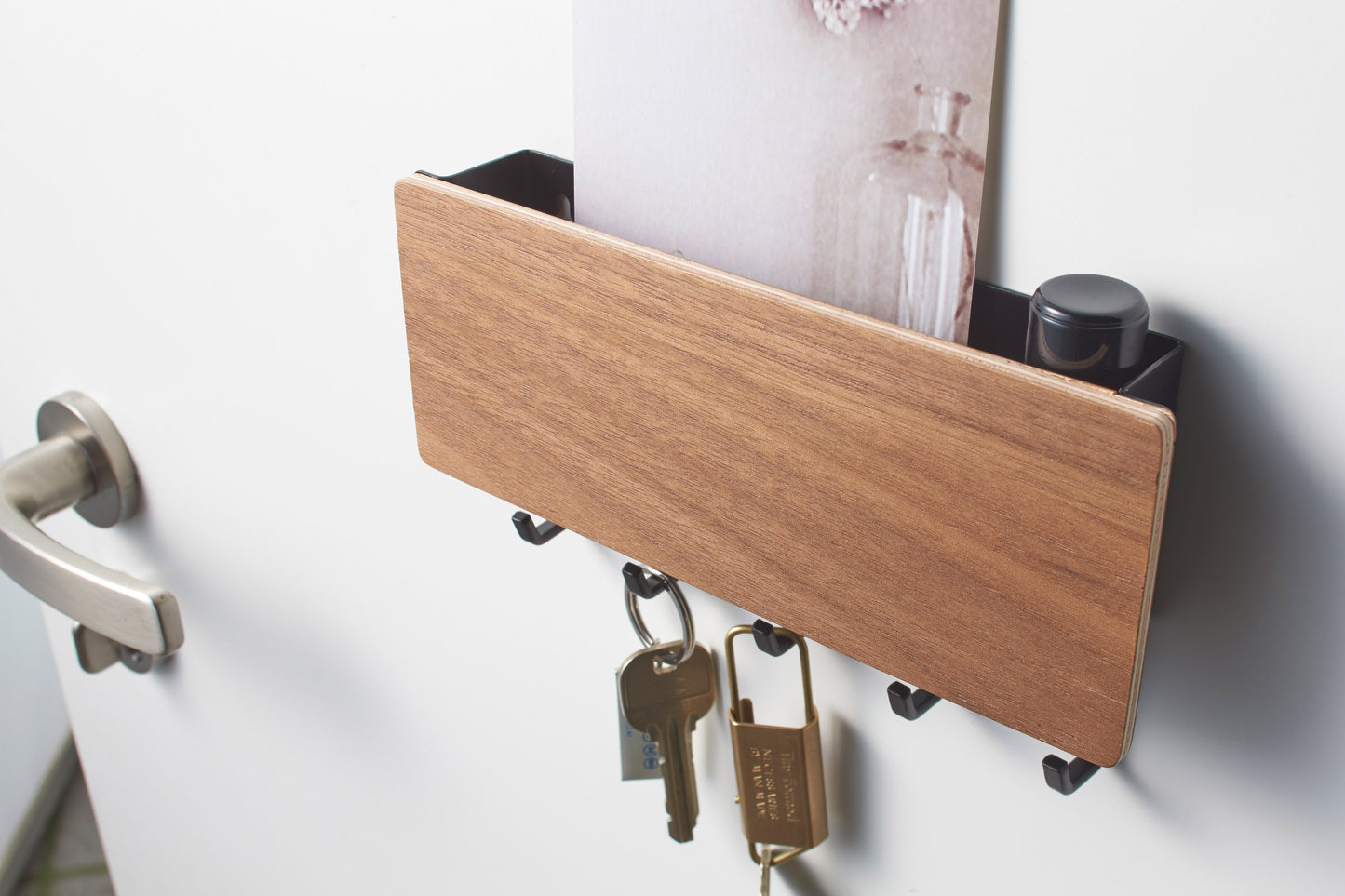 Magnetic Key Holder - Steel + Wood