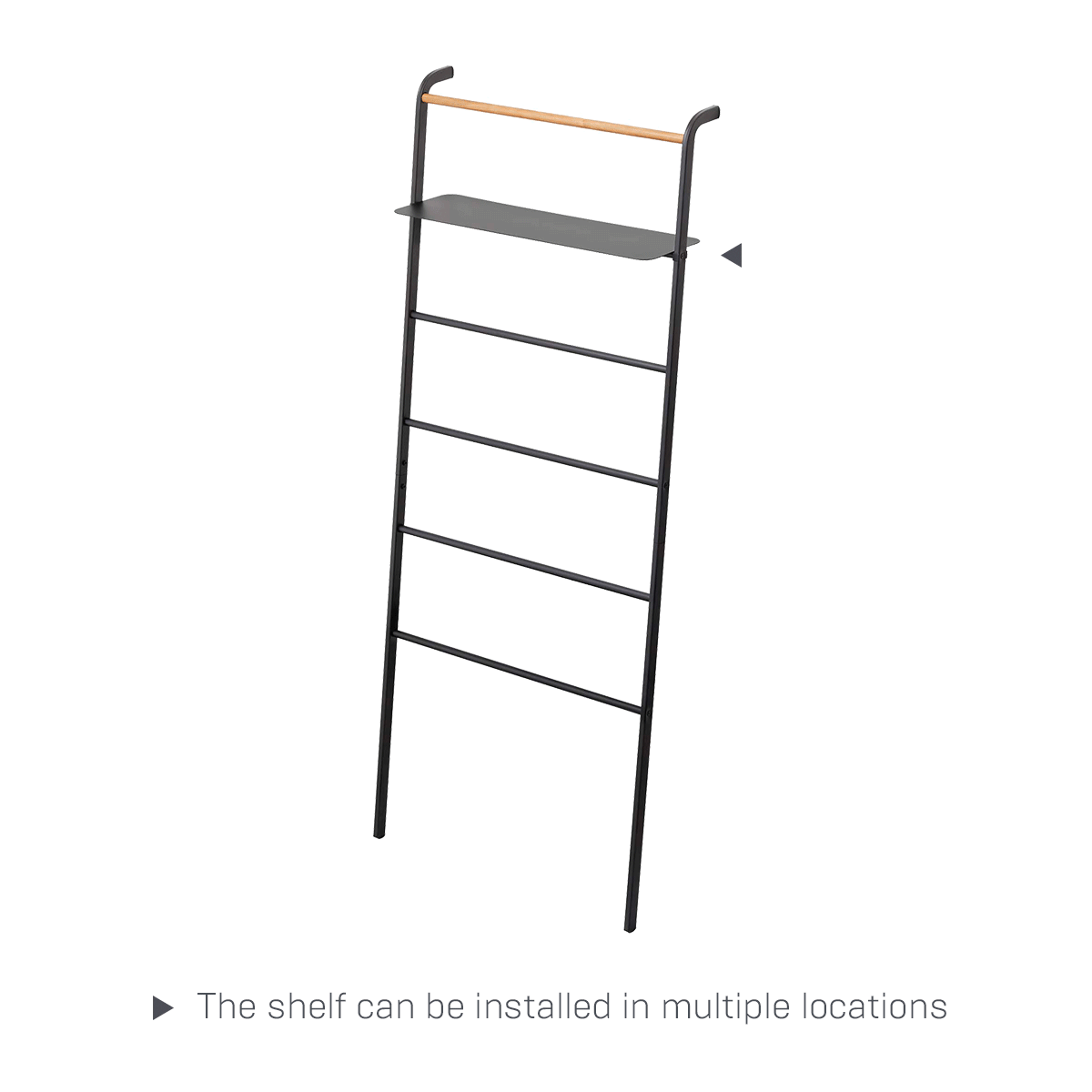 Leaning Ladder Rack with Shelf - Steel
